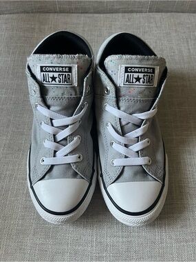 Converse Grey Canvas unisex casual logo school mid Sneakers, kids size 3